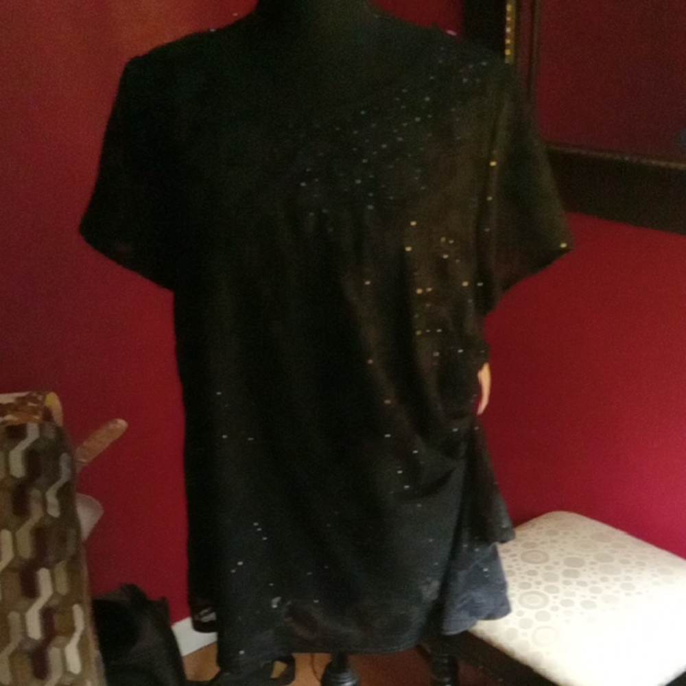 Dress Barn Elegant Black Dress with Gold Accents